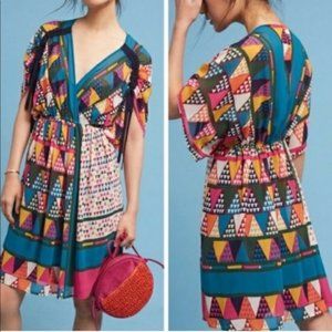 Anthro Maeve Geo Print Dress Sz 10 EUC